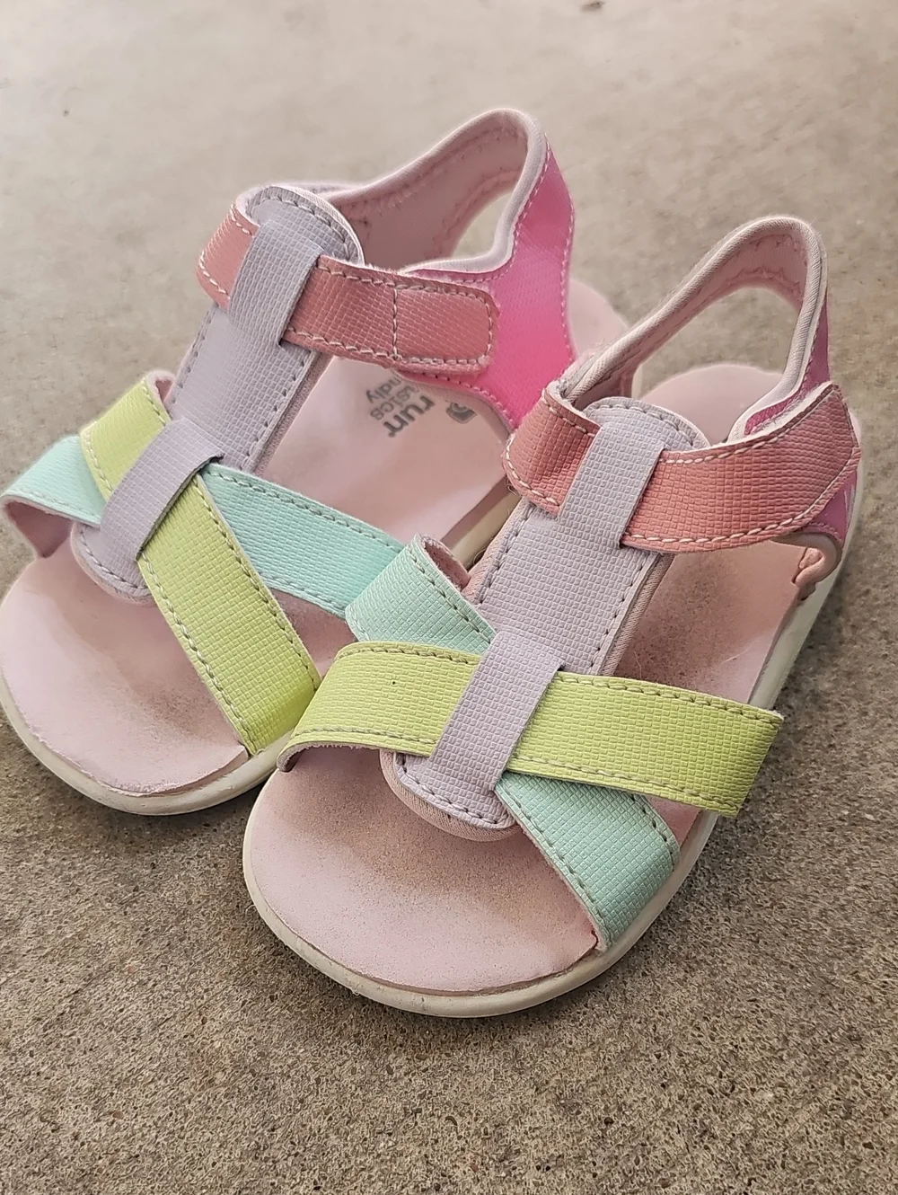 See Kai Run Basics Shayna Pastel Multi-Color Kids Sandals Pink Purple Toddler 8